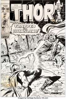 John Buscema and John Verpoorten - Thor #183 Cover Original Art (Marvel, 1970).
