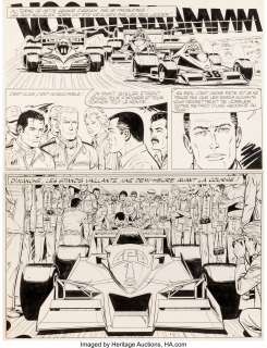 Jean Graton - Michel Vaillant, K.O. pour Steve Warson #34 Planche 17 (Fleurus, 1979). Jean Graton Michel Vaillant, K.O. pour Steve Warson #34 Story Page 17 Original Art (Fleurus, 1979).