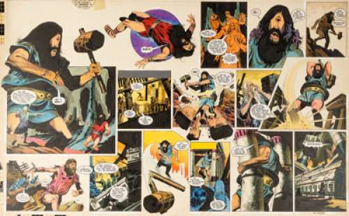 John Burns | Wrath Of The Gods Vol 2 Planche 28 (Boys’ World, 1963-64). John Burns Wrath Of The Gods Vol 2 Story Page 28 Original Art (Boys’ World, 1963-64). | Heritage