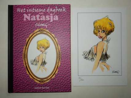 Walthéry, François | Walthéry - Natasja - Luxe H.C. - Het intieme dagboek - Met originele tekening + prentje - Oplage: 150 ex. - Gesigneerd - Cartonné - EO - (2022) | Catawiki