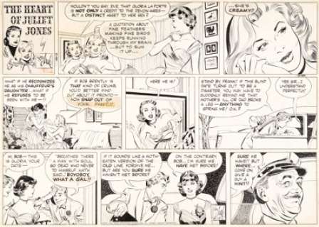 Stan Drake - Heart of Juliet Jones Sunday Comic Strip Original Art dated 6-13-1954 (King Features Syndicate, 1954)....