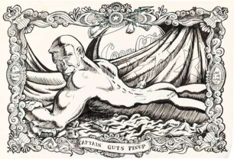 Welz, Larry - Larry Welz Captain Guts #3 Back Cover Original Art (Print Mint Inc., 1971)....