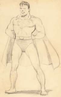Shuster, Joe - Joe Shuster - Superman Sketch Original Art (1943)....