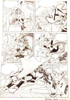 Alessandro Gottardo | Donald Duck - "Azione ad alta quota" - unpublished Paperinik comic page - (2018) | Catawiki