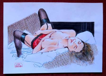 Luca Raimondo | L. Raimondo - illustrazione originale "Pleasure" - Page volante - Exemplaire unique - (2023) | Catawiki