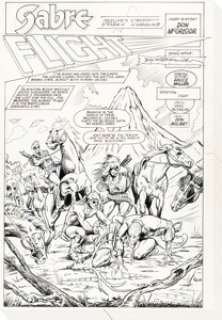 Graham, Billy - Billy Graham and Bruce Miller Sabre #5 Complete 21-Page Story Original Art (Eclipse, 1983).... (Total: 21 Original Art)
