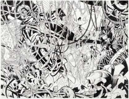 Garney, Ron - Ron Garney and Mark Morales Uncanny X-Men #411 Double Splash Pages 16-17 Original Art (Marvel, 2002)....