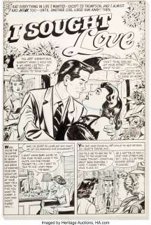 Hickey, Tom - Tom Hickey (attributed) First Romance Magazine #23 Complete 5-Page Story Original Art (Harvey, 1953).... (Total: 5 Original Art)