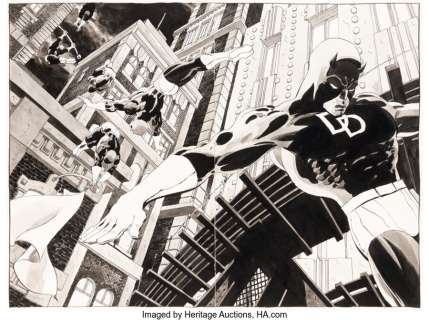 Sale, Tim | Tim Sale Daredevil: Yellow #1 Double Splash Page 2-3 Original Art (Marvel, 2001).... | Heritage