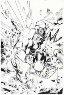 Marvel Artist - Jason Paz [Carlo Pagulayan printed blue lines] Incredible Hulks #615 Cover Original Art (Marvel, 2010)....