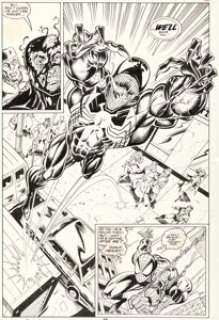 Bagley, Mark - Mark Bagley and Randy Emberlin The Amazing Spider-Man #374 Story Page 9 Venom Original Art (Marvel, 1993)....