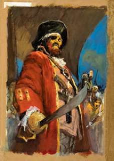 Yves Thos Red-Beard The Pirate Illustration Original Art (Undated)....