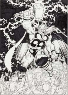 John Romita Jr. And Mark Farmer | Wizard: The Comics Magazine #80 Thor Cover Original Art (Wizard, 1999). | Heritage
