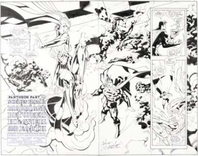 Yvel Guichet and Walden Wong - Superman: The Man of Steel #127 Double Page Spread 2-3 Original Art (DC, 2002).