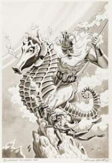 Russ Heath Showcase #29 Sea Devils Cover Re-Creation Original Art (1995).