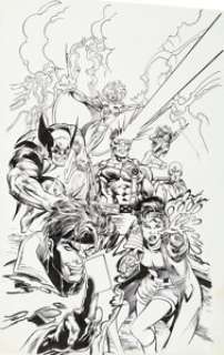 Neal Adams X-Men the Animated Series Promotional Illustration and VHS Cover Original Art (Marvel, 1992).