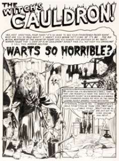 Graham Ingels Haunt of Fear #9 Complete 8-Page Story "Warts So Horrible?" Original Art (EC, 1951). (Total: 8 Original Art) | Heritage