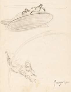 Frank Frazetta Famous Funnies #212 Cover Preliminary Original Art (Eastern Color, 1954).