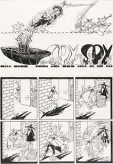 Antonio Prohias MAD #109 "Spy vs. Spy" Complete 1-Page Story Original Art (EC, 1967).