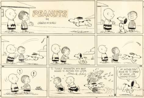Charles Schulz Peanuts Sunday Comic Strip Original Art dated 9-14-58 (United Feature Syndicate, 1958). | Heritage