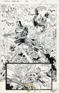 Erik Larsen and Mike Machlan The Amazing Spider-Man #331 Story Page 19 Punisher Original Art (Marvel, 1990).