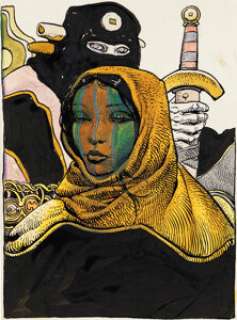 Jean Giraud (Moebius) Totem Comic #41 Cover Dune, Arrakis Original Art (Editorial Nueva Frontera, 1981). | Heritage