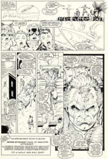 Rob Liefeld and Bob Wiacek The New Mutants #87 Story Page 23 Cable Original Art (Marvel, 1990).
