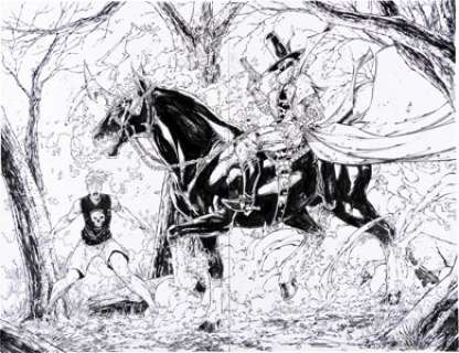 Brett Booth and Adelso Corona Gunslinger Spawn #24 Double Splash Pages 8-9 Original Art (Image, 2023).
