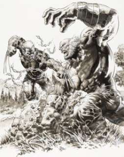 Mike Deodato Jr. Secret Wars #1 Old Man Logan vs. Maestro Variant Cover Original Art (Marvel, 2015).