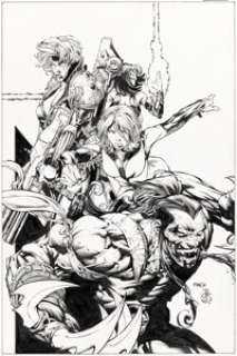 David Finch and Danny Miki Cyberforce #1 Variant Cover Original Art (Image/Top Cow, 2006).