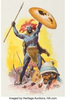 José Luis Salinas Las Minas Del Rey Salomon Cover Original Art (Ediciones Record, 1973).