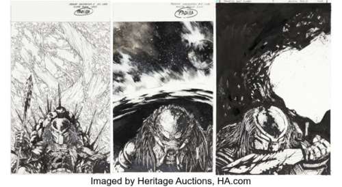 Agustin Padilla Predator: Hunters II #2-4 Covers Original Art Group of 3 (Dark Horse, 2018). (Total: 3 Original Art)