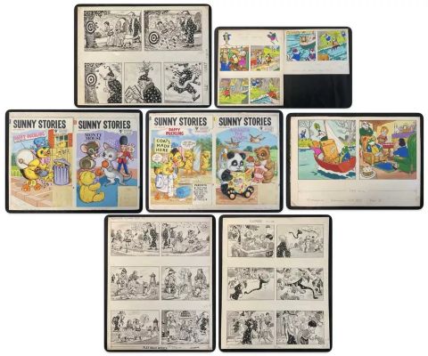 Lot 373 - A small group of original comic book art for children’s comic books from the 1960s and 70s including | Excalibur Auctions