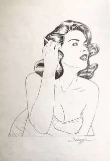 Roberto Baldazzini | Roberto Baldazzini - Illustrazione originale a matita “Jane Mansfield” | Catawiki