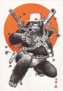 Masami Watanabe Hand-Drawn Color Illustration "Gorilla" | Mandarake (Big Web)