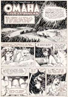 Reed Waller Bizarre Sex #10 Omaha the Cat Dancer Story Page 1 Original Art (Kitchen Sink Press, 1982).