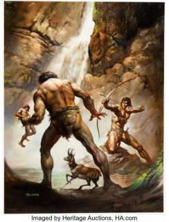 Boris Vallejo Tarzan and the Ant Men Paperback Cover Original Art (Ballantine Books, 1976).