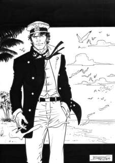 Elisabetta Barletta | Corto Maltese - E. Barletta - original illustration "Omaggio a Corto" - Page volante - Exemplaire unique (2023) | Catawiki