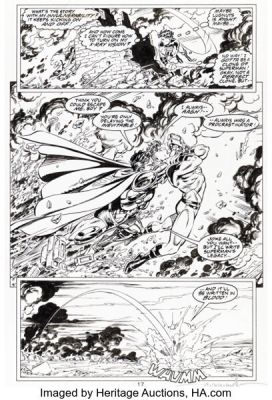 Tom Grummett and Doug Hazlewood Adventures of Superman #503 Superboy vs. Cyborg Superman Story Page 17 Original Art (DC, 1993).