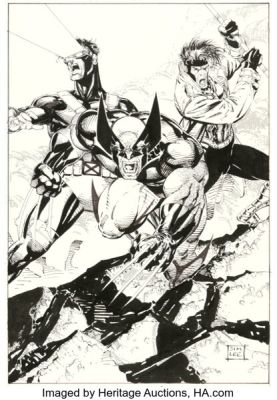Jim Lee X-Men II Keepsake Collection Portfolio Cover Original Art (Marvel, 1991). | Heritage