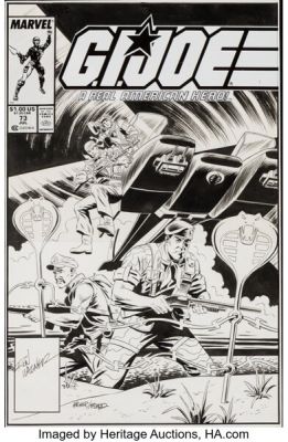 Ron Wagner and Bob McLeod G.I. Joe, a Real American Hero #73 Cover Original Art (Marvel, 1988).