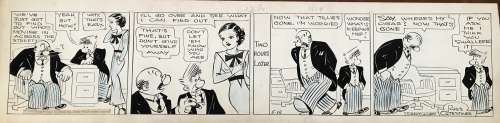 Russ Westover - Original strip for Tillie the toiler. 1934. Cm. 59x14,5. Ink. Signed. Mint