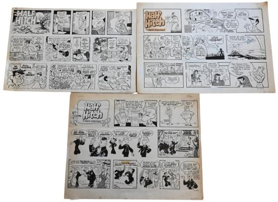 Lot 63 - 3 Half Hitch Sunday Comic Strip Original Art Boards Group of three original Sunday comic strip art boards for Half… | misc / divers