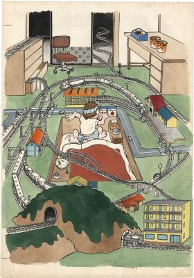 Leiji Matsumoto Hand-Drawn Color Manuscript "Dream Mini Railway" | Mandarake (Big Web)