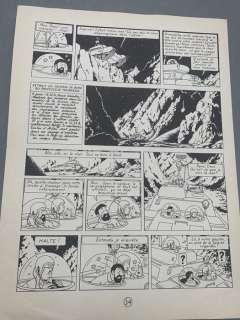 Hergé - 1 Print - Tintin - Objectif lune - Planche imprimée en noir et blanc - Verso blanc | Catawiki