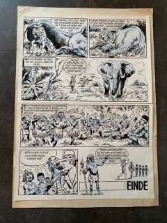 Willy Vandersteen Karel Biddeloo - 1 Original drawing - Safari - originele eindpagina Safari Tembo Mafuta deel 21 - 1973 | Catawiki