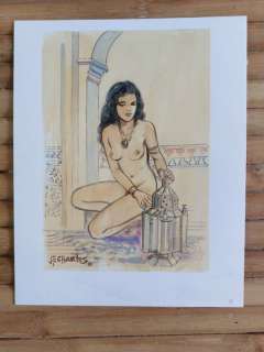 Charles, Jean-François - 1 Original colour drawing - Odalisques - La Fille à la Lanterne - 1999 | Catawiki