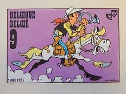 Morris - 1 Dessin original en couleurs sur cellulo - Lucky Luke - Belgische postzegels - 1990 | Catawiki