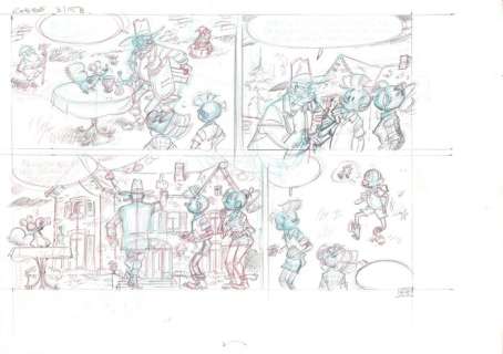 Cambré, Charel - 1 Original preliminary page - Robbedoes 3 - De Wolfman - 2018 | Catawiki