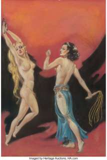 Margaret Brundage (American, 1900-1976) The Slithering Shadow, Weird Tales pulp magazine cover, September 1933 Pastel ... | Heritage